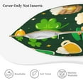 thumbnail image 5 of Kll St Patrick'S Day10 Decorative Throw Pillow Covers Velvet Soft For Couch Sofa Bedroom Living Room Outdoor -18"X18", 5 of 8