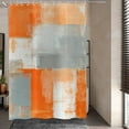 thumbnail image 4 of Orange Shower Curtain, Watercolor Orange Contemporary Brush Strokes Oil Painting Abstract Geometric Bathroom Curtain Bathtub Decor Waterproof Fabric with 12 Hooks, 4 of 6