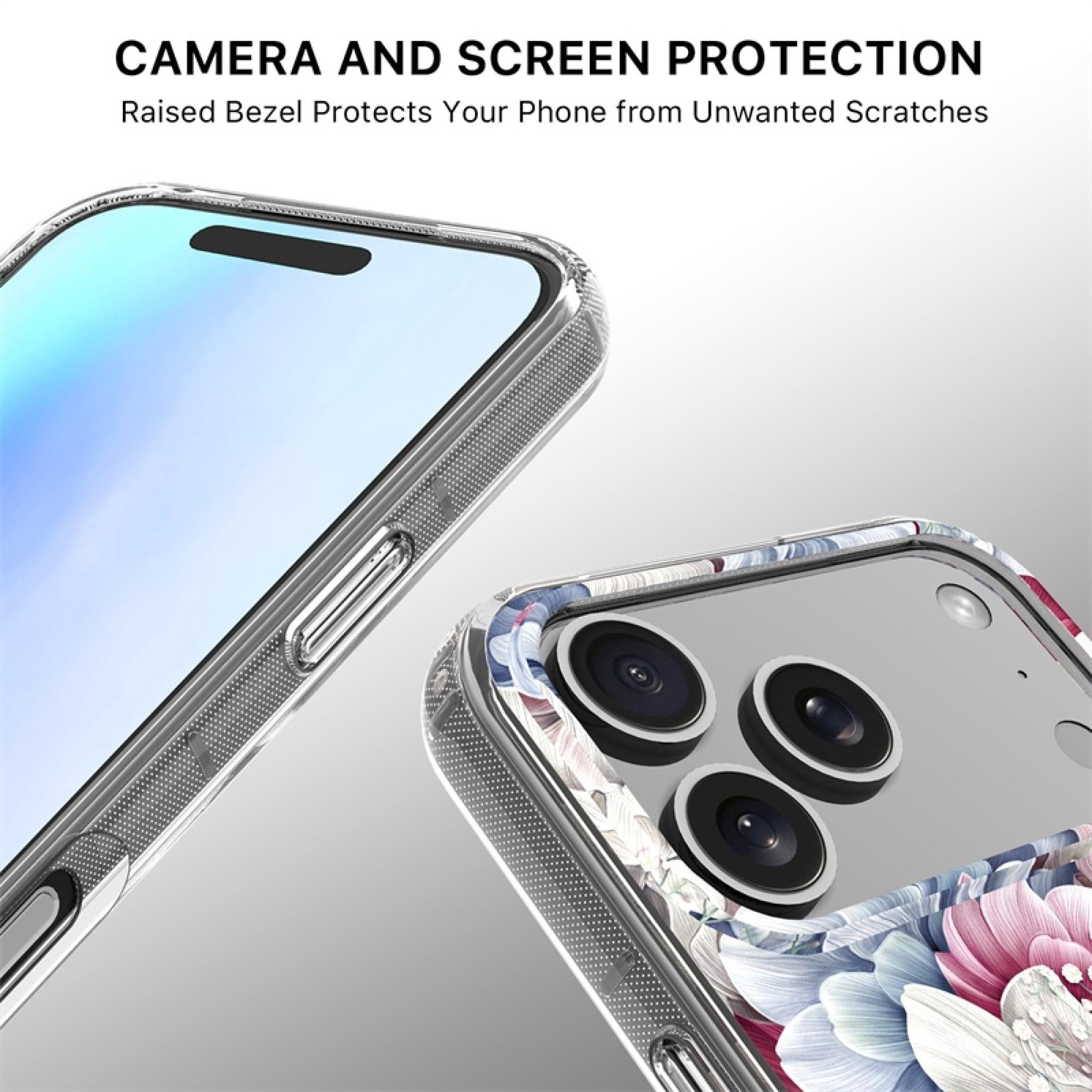 Mood Series Diamond Case Floral Gems for iPhone 17 Pro Max – Magnetic Charging Compatible, Slim Dual-Layer Shock Resistant Protection with Raised Bezel