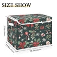 thumbnail image 5 of Yayeee Collapsible Cube Storage Bin with Lid Fabric Closet Decorative Basket with Handles, Green Christmas, 5 of 7