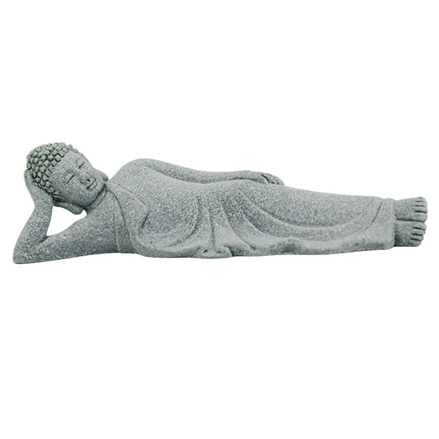Estatua tradicional de Buda durmiente, figuras de meditación, escultura de piedra tallada a mano para oficina, patio trasero, inauguración de Colco Estatua de Buda