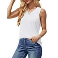 thumbnail image 3 of UVN V Neck Tank Tops for Women Summer Sleeveless Shirts Casual Tank Loose Fit Flowy Tunic Tops, 3 of 9