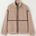 thumbnail image 6 of Women's Casual Lapel Full Zip Fleece Lined Long Sleeve Oversized Warm Coat with Pockets, 6 of 8