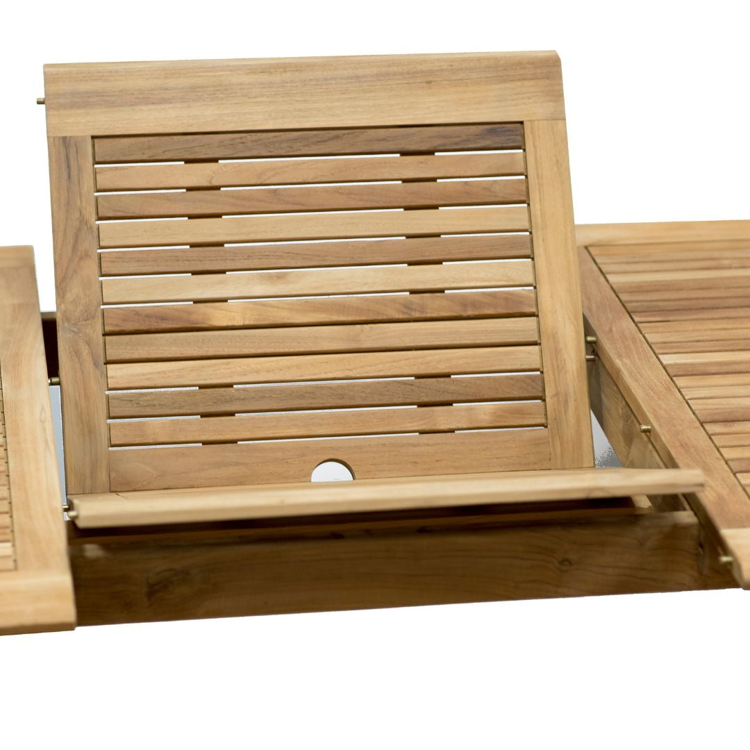 Amazonia Pipa 9-Piece Patio Dining Table Set | Certified Teak & Aluminium | Ideal for Outdoors and Indoors, White