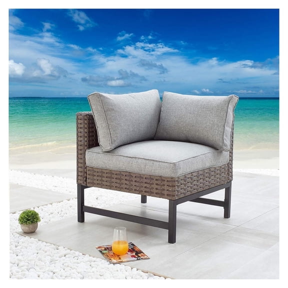 Outdoor Patio Bistro Chair, Wicker Rattan Armrest, 3.1" Cushion, Steel Leg - Garden, Poolside, All-Weather Dining Furniture