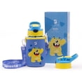 thumbnail image 1 of Botella de Agua para Niños 473ml Frijolín | Con Funda, 2 Tapas, 2 Popotes y Cepillo | Libre de BPA | B Life, 1 of 6