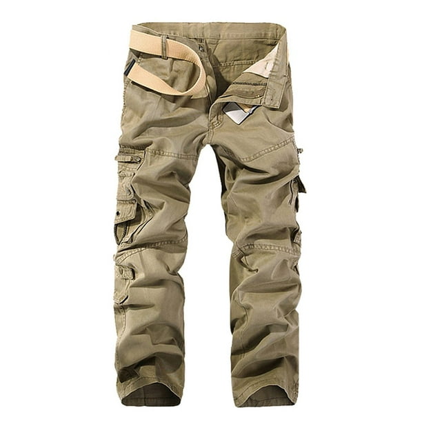 Solid Color Cargo Pants for Men, Realaxed Fit Comfortable Outdoor Casual  Long Trousers Straight-fit Fashion Pants for Men 