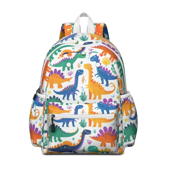Cute Dinosaur Pattern Backpack for School,Cute School Bag,Schoolbag with Adjustable Shoulder Straps & Padded Back,13.4"x11"x4.7"