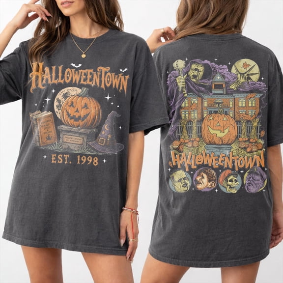 Halloweentown Est 1998 Shirt, Vintage Halloween Town Tee, Spooky Pumpkin Graphic Shirt, Horror Movie Fan Gift