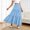 Light Blue, variant on Gifts Dianli A Line Midi Skirt Elastic Waist Ruffled Ankle Length Wave Wrinkle Pleated Design Loose Fit Breathable Pull On Casual Everyday Travel Work To Weekend Maxi Skirt