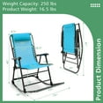 thumbnail image 4 of Costway Patio Camping Rocking Chair Folding Rocker Footrest Lightweight Outdoor Blue, 4 of 8