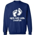 thumbnail image 2 of OXI Crewneck Sweatshirt - Hide And Seek Champion, Basic Casual Sweatshirts for Men's and Women Fleece Sweatshirt Long Sleeve - Navy Blue Large, 2 of 2