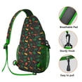 thumbnail image 2 of Funny Dinosaur and Nature Print Sling Backpack, Cute Roaring Dino Pattern Lightweight Crossbody Bag for Travel Hiking Photography, 2 of 3