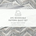 thumbnail image 7 of Noble Linens Light Gray 3 Piece Diamond Chevron Reversible Microfiber Quilt Set, King / CalKing, 7 of 7
