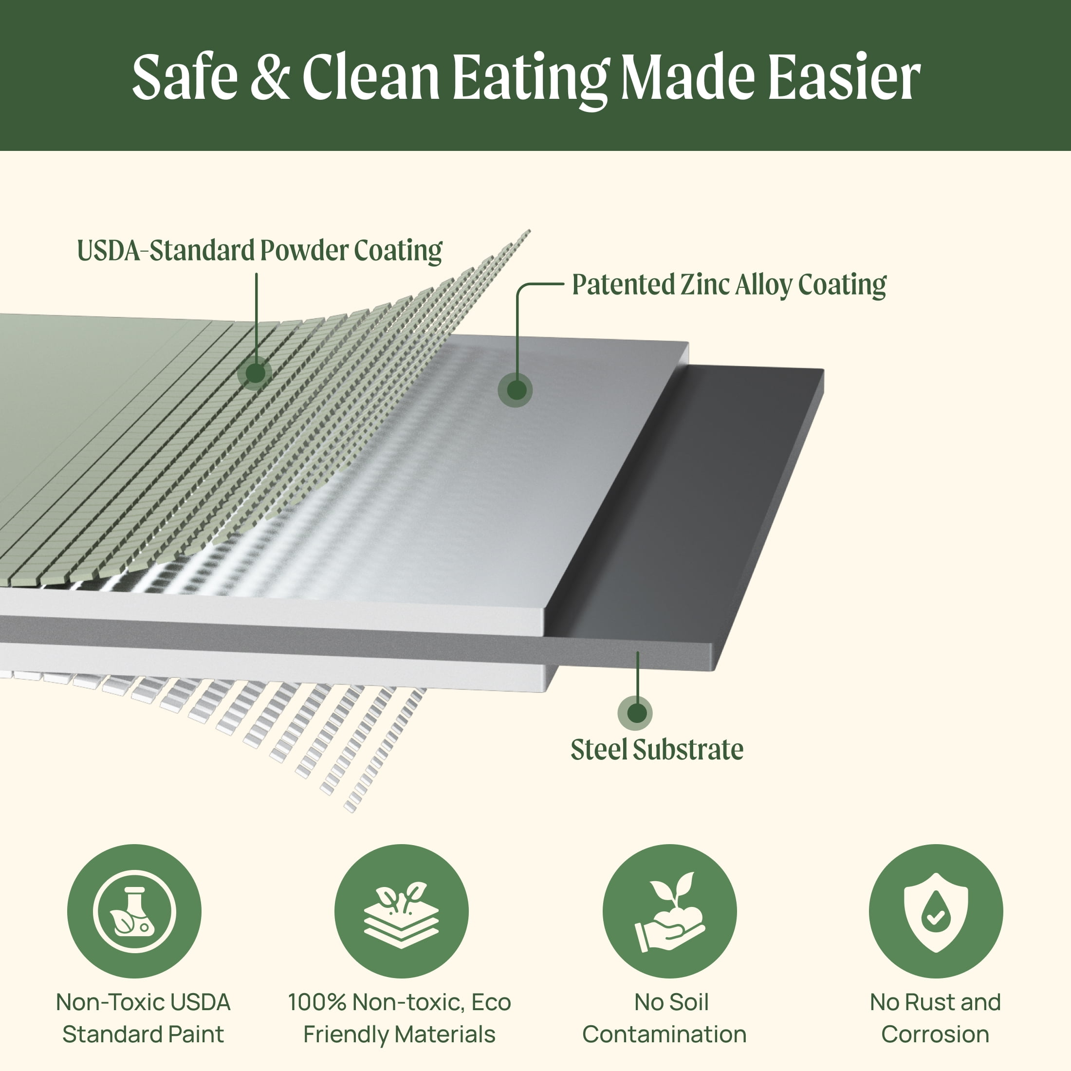 Vego Garden Raised Gardening Bed Kits 17" Tall 9 in 1 8ftx2ft Outdoor Metal Raised Soil Planter Bed Olive Green