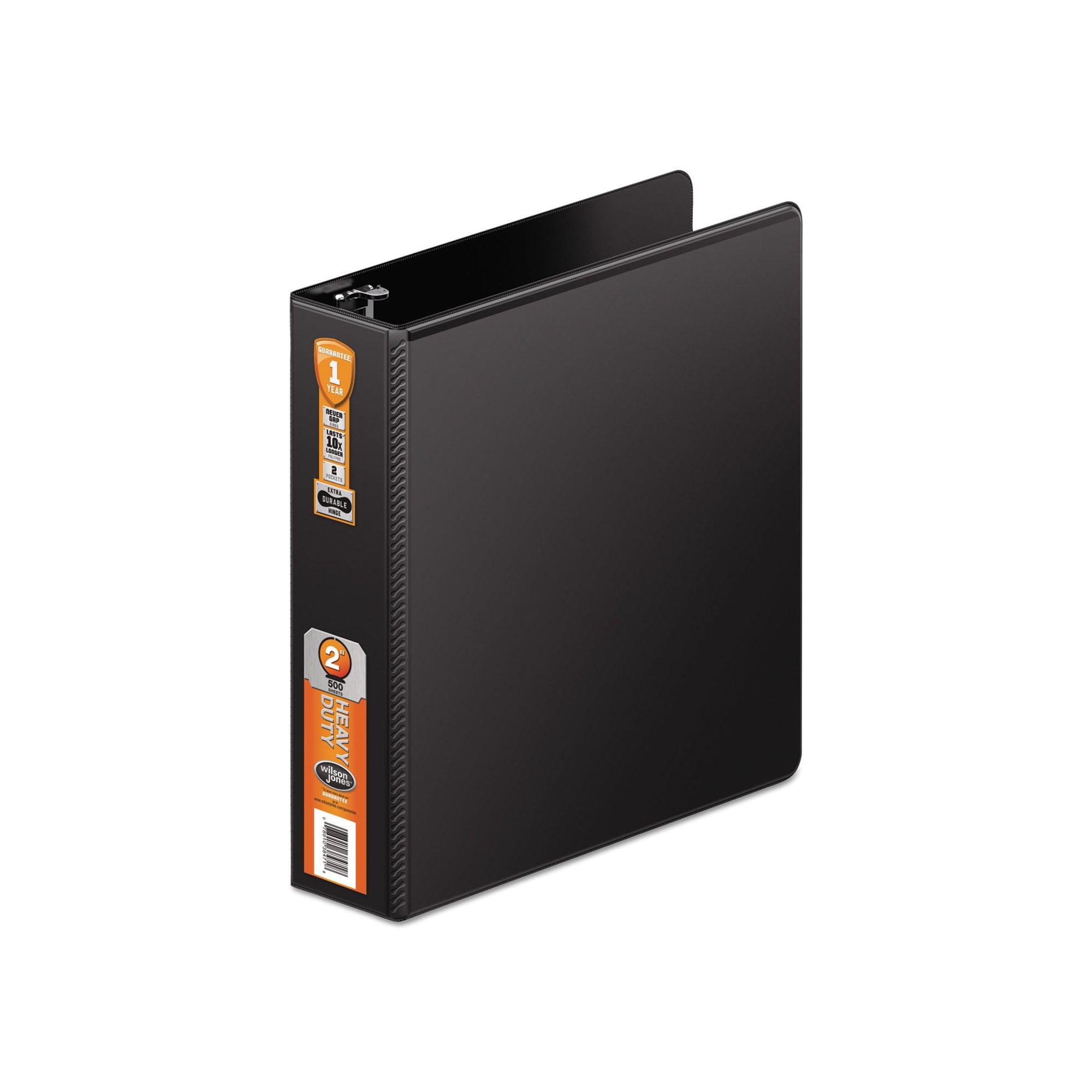 Branded The Wilson Jones HeavyDuty NoGap DRing Binder With Label Holder, 4" Capacity Black
