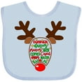 thumbnail image 3 of Inktastic Christmas Reindeer Face with Names and Red Nose Boys or Girls Baby Bib, 3 of 4