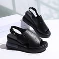 thumbnail image 5 of Platform Wedge Sandals for Women Open Toe Slingback Heels Comfortable Soft Footbed Buckle Ankle Strap Walking Shoes Black Size 8.5, 5 of 8