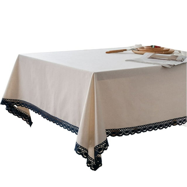 Table Cloth Reusable Soft Lace Design Decorative Plum Blossom Pattern Tablecover Home Use