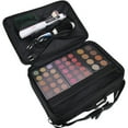 thumbnail image 3 of MONSTINA 16.5'' Large Capacity Makeup Case 3 Layers Cosmetic Organizer Brush Bag Makeup Train Case Makeup Artist Box for Hair Curler Hair Straightener Brush Set and Cosmetics, 3 of 8