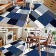 thumbnail image 6 of Blue Black Washable Area Rugs 2.7'x5', Geometric Abstract Color Block Plaid Modern Low Pile Throw Living Room Rug Non-Slip Sturdy Edge Binding Carpet for Indoor Entryway Bedside Kitchen, 6 of 9