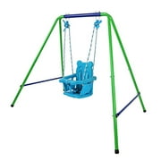 Toddler Swing Playset, Heavy-Duty Baby Indoor/Outdoor Swing Set with Safety Harness, Baby Swings for Infants Babies, Backyard Playground Swing Single Set Accessories Swingset for Kid 1-3 Year Old