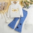 thumbnail image 2 of TAmten Girl Set Clothes Toddler Girl Clothes Fall Spring Outfit Bow Embroidered Long Sleeve Sweatshirt/Hoodie Pants 2pcs Set 2-7T(M,2-3 Years), 2 of 4