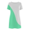 thumbnail image 4 of QLEICOM Women's Casual Color-Blocking Simple T-Shirt Loose Dress Summer Short Sleeve T Shirt Dresses Mint Green 3XL(US Size: 14, 4 of 5