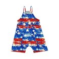 thumbnail image 3 of FAHXNVB Girls Summer Romper Sleeveless V Neck Graphic Print Jumpsuit Short Outfits with Pocket One Piece Casual Clothes 5-14 Years, 3 of 4