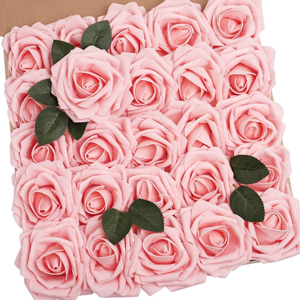 PE Foam Artificial Flowers 8CM Simulation Rose Flower 25pcs Real