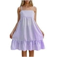 thumbnail image 1 of WRKEKC Robe d'Été à Bretelles Ajustables pour Femme avec Jupe Évasée à Carreaux, Robe de Fête d'Été pour la Plage, 1 of 6