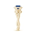 thumbnail image 3 of ANGARA Natural 1 Ct Vintage Inspired Sapphire Flower and Vine Ring in 14K Yellow Gold for Women (Size-6mm) | September Birthstone, Anniversary, Jewelry Gift for Women | Natural Blue Sapphire Ring, 3 of 10