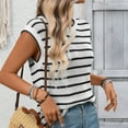 thumbnail image 6 of WHLBF Tank Tops for Women Sleeveless Stripe Casual Summer Round-Neck Shirt Black L, 6 of 9