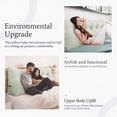 thumbnail image 6 of Rounuo Bed Wedge Pillow for Headboard, California Triangular Reading Pillow Linen Large Bolster Backrest Support Upholstered Lumbar Cushion Ivory 70"x20", 6 of 9
