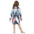 thumbnail image 7 of FORMRS Niños Bathrobe Unisex Hooded Robe Soft Plush Pajamas Sleepwear, Size 2-3T, Blue Geometric, 7 of 7