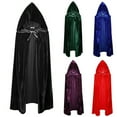 thumbnail image 1 of Unisex Cloak Long Velvet Cape Cosplay Costumes Black 66 inch, 1 of 5