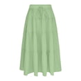 thumbnail image 3 of Lutiedan Girls' Maxi Skirts Tiered Elastic Waist Drawstring Flowy Skirts Ruffle Pleated Casual Summer Long Skirts Size 3-15, 3 of 7