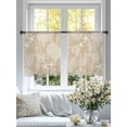thumbnail image 3 of Brown Beige Coastal Sheer Curtains 54 Inch Length 2 Panels Set, Nautical Coral Starfish Shell Seahorse Ocean Voile Window Treatment Rod Pocket Short Kitchen Curtains Drapes for Bedroom 52"x54"x2, 3 of 7