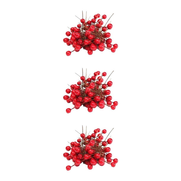 Guirnalda de 100 Piezas de Espuma Artificial Billuyoard Bayas de Acebo Rojo