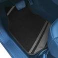 thumbnail image 3 of FH Group Carpet Liners Car Floor Mats with Faux Leather Stripes - Full Set, 3 of 5