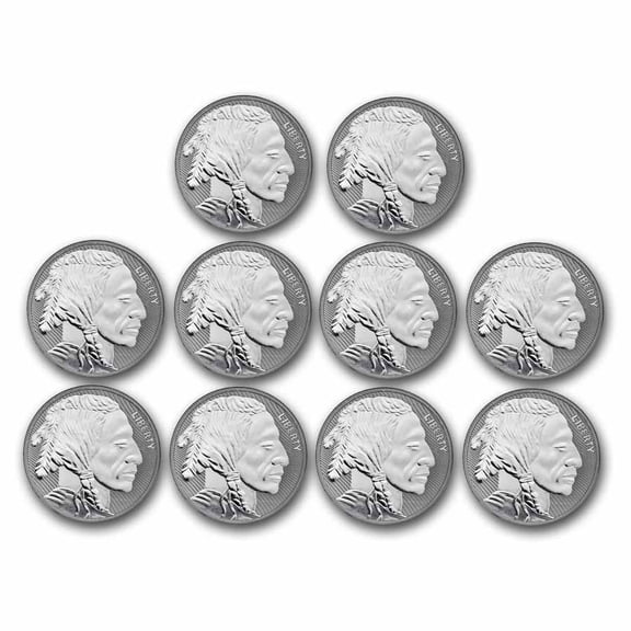 1 oz Silver Round - Buffalo (Reverse Proof)- Lot of 10