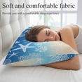 thumbnail image 5 of Blue Beige Ombre Coastal Pillow Covers, Linen Long Throw Pillow Case, Nautical Beach Starfish Coral Summer Holiday Pillow Protector Decorative Cushion Cover for Living Room/Bedroom 24" x 36", 5 of 8