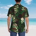 thumbnail image 5 of Haiem Camouflage Skull Printed Hawaiian Shirt for Men - Men’s Casual Beach Summer Shirts - Stretch Fabric with Modern Fit-X-Large, 5 of 7