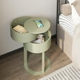 thumbnail image 6 of HLR Modern Round Wood Nightstand with Drawer, 2-Tier End Table for Living Room, Bedroom, Green, 6 of 7