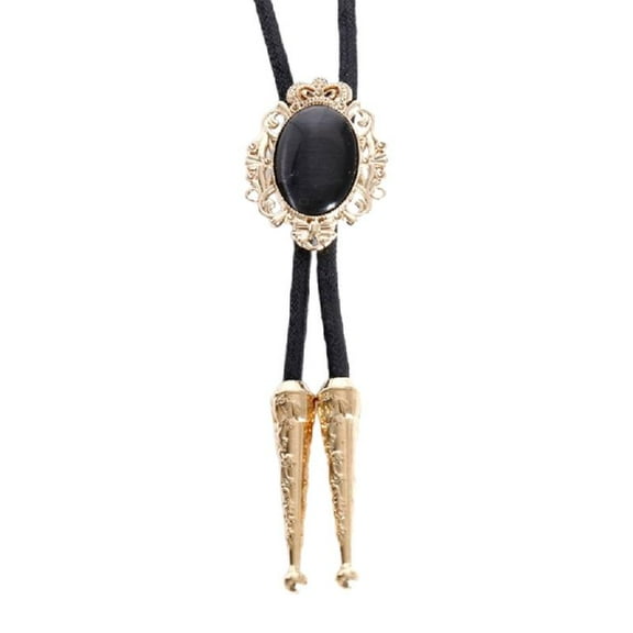 Crown Stone Jewelry Wedding Bolo Tie Western Faux Rope Vintage Necktie