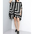 thumbnail image 5 of Women's Oversized Short Sleeve Casual Crew Neck Tee Loose Fit T-Shirt Top GY1780 Stripe, 5 of 5