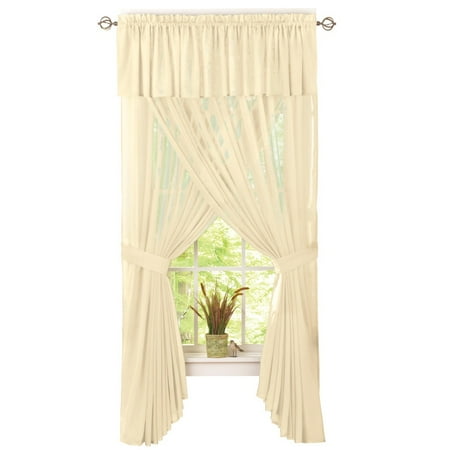 Cameron Sheer Privacy Solid Colored Rod Pocket Window Curtain Set