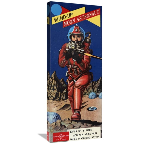 Global Gallery's 'Wind-Up Moon Astronaut' By Retrobot Stretched Canvas Wall Art