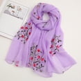 thumbnail image 2 of WHEANG 2026 New Flower Embroidery Scarf for Women Fashion Soft Silk Beach Sunscreen Scarf Wrap Travel-Friendly Summer Scarf Wrap Shawl for Women(Color Light Violet One Size) Summer Sales Under $2, 2 of 3