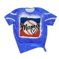 thumbnail image 1 of Mujeres verano casual moda sexy cuello redondo camisa tie-dye mama manga corta letras imprimir camisetas tops blusa Pompotops hkajfhjk464820, 1 of 3
